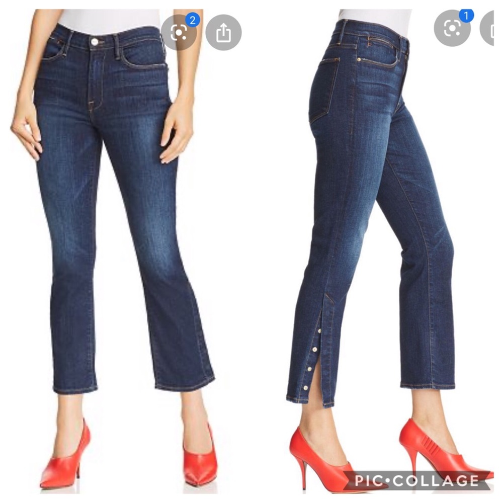 NWT Frame Le High Straight Snap Away Hem Jeans